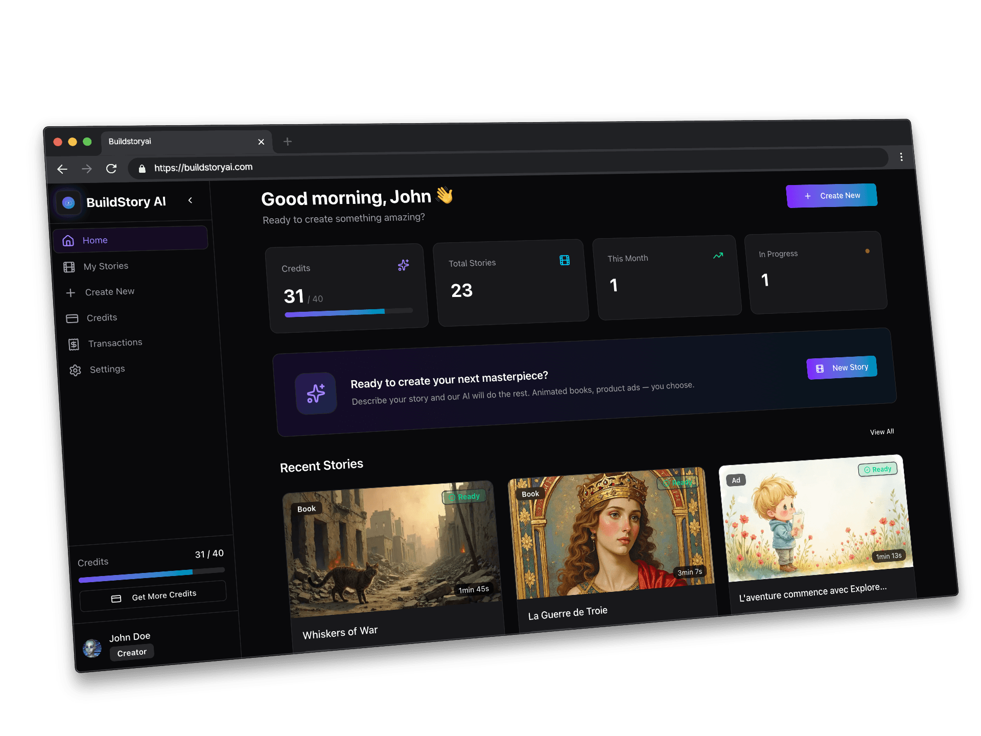 BuildStory AI Dashboard